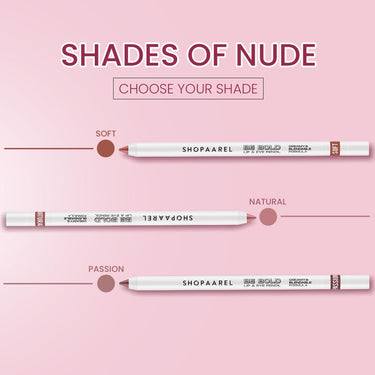SHOPAAREL BE BOLD Lip & Eye Pencil, 2-in-1 Lip & Eye Liner, Creamy & Blendable, Lip Liner, Built-In Sharpener, Matte Finish, Eye Liner, Intense Pigment, Smudge-Proof, Long Lasting-0.4 Gm, Bombshell